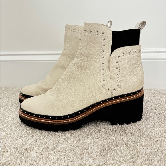 DOLCE VITA Huey H20 Studded Bootie Cream Black Chelsea Boots - Picture 3 of 8
